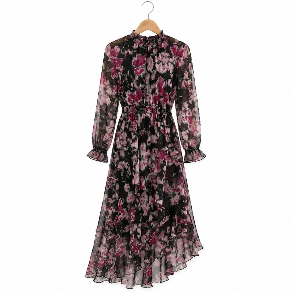 Steve Madden Starla Floral Chiffon Midi Dress Boho Coquette Cottagecore M NEW - Picture 3 of 6